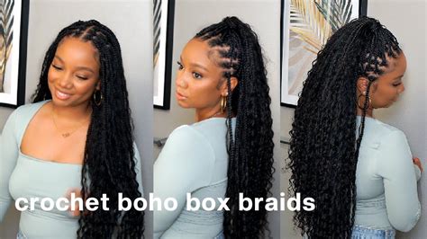 boho box braids crochet|The Easiest DIY Boho Box Braids Ever! .